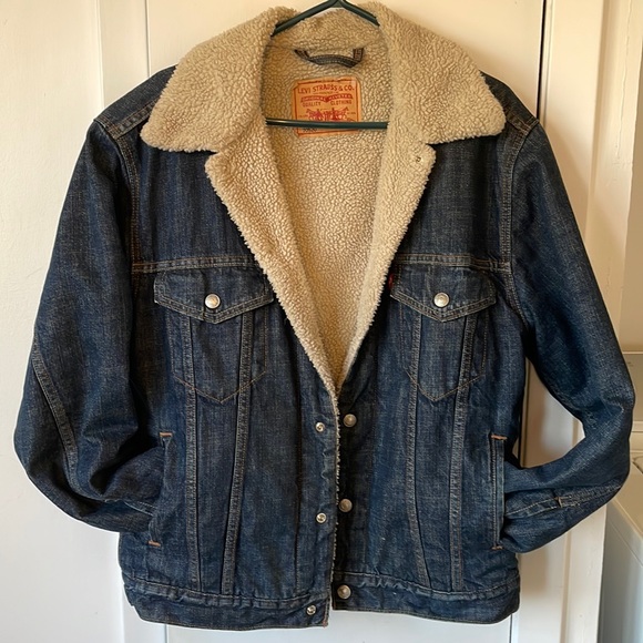 Vintage fit Levi’s Denim Sherpa Jacket - Picture 1 of 7